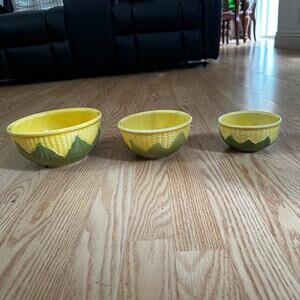 Vintage Shawnee Corn King Nesting Mixing Bowls Set #5 #6 #8
